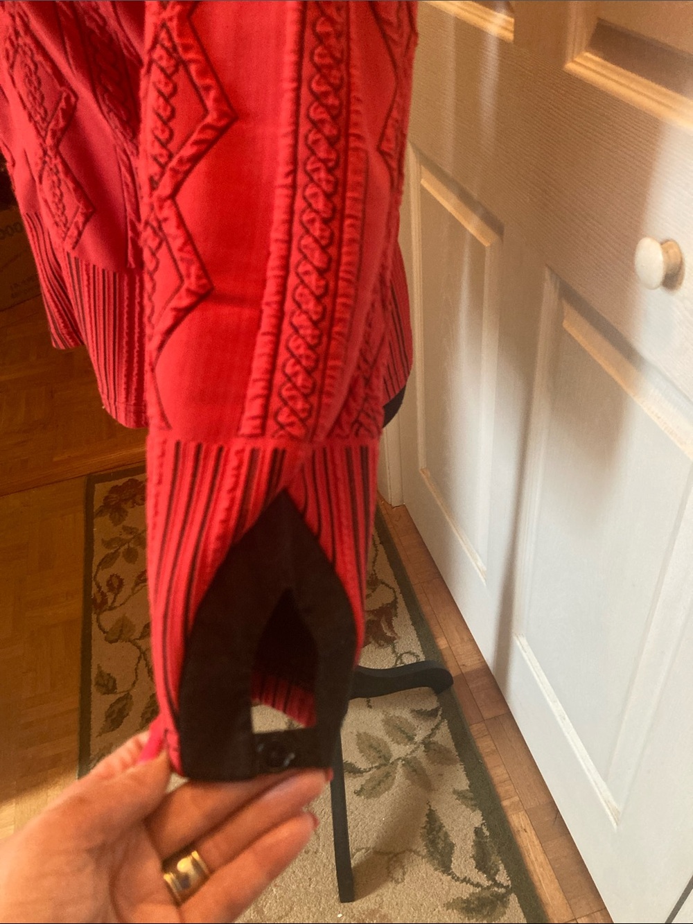 Red Embroidered Zip Front Jacket - Picture 4 of 4